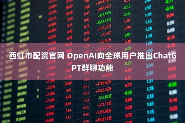 西虹市配资官网 OpenAI向全球用户推出ChatGPT群聊功能